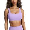 PAVOI ACTIVE Buttery Soft Sports Bras for Women – High Support Low Scoop Neck U Back Padded Yoga Gym Workout Bra – FlexFlow(Lilac)