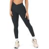 PAVOI ACTIVE Pilates Crossover Leggings for Women | Buttery Soft High Waisted V Cut Cross Waist Workout Yoga Pants | FlexFlow(Slate)