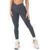 PAVOI ACTIVE Pilates Crossover Leggings for Women | Buttery Soft High Waisted V Cut Cross Waist Workout Yoga Pants | FlexFlow(Thunder)
