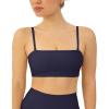 PAVOI ACTIVE Sports Bandeau Bras for Women – Padded Low Support Workout Yoga Bandeau Bra with Convertible Straps – FlexFlow(Twilight)