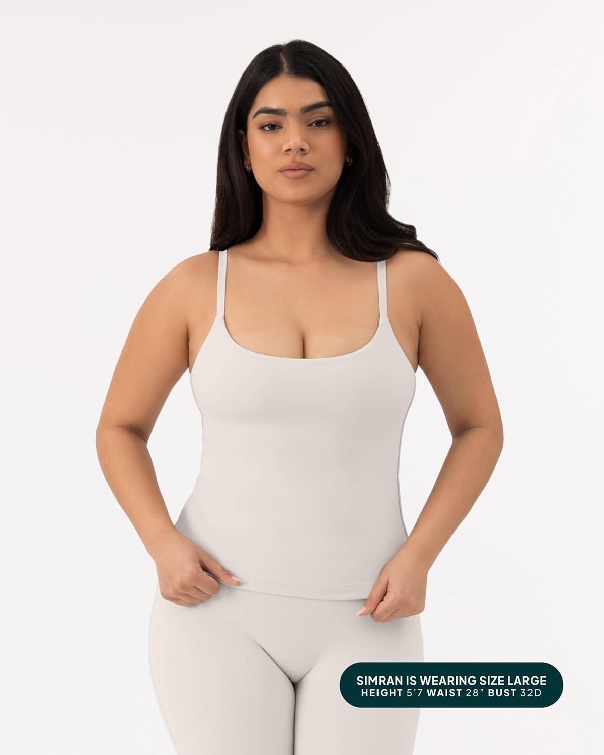 imagePAVOI ACTIVE Yoga Tank Top with Built in Bra for Women Medium Support Shelf Bra Soft Workout Camisole Tops FlexFlowMoon