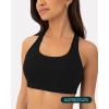 PAVOI ACTIVE Criss Cross Back High Impact Sports Bras for Women – High Support Scoop Neck Padded Workout Bra – FlexFlow(Black)