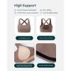 PAVOI ACTIVE Criss Cross Back High Impact Sports Bras for Women – High Support Scoop Neck Padded Workout Bra – FlexFlow(Teak)