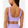PAVOI ACTIVE Curve Hem Scoop Neck Sports Bra for Women – Medium Support Buttery Soft Low Cut Workout Yoga Bras – FlexFlow(Lilac)
