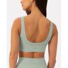 PAVOI ACTIVE Curve Hem Scoop Neck Sports Bra for Women – Medium Support Buttery Soft Low Cut Workout Yoga Bras – FlexFlow(Sage)