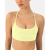 PAVOI ACTIVE Open Back Strappy Yoga Workout Bras for Women – Low Support Criss-Cross Sports Gym Bra Removable Pads – FlexFlow(Lemonade)