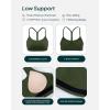 PAVOI ACTIVE Yoga Racerback Bras for Women – Buttery Soft Low Support Scoop Neck Y-Back Thin Strap Sports Bra – FlexFlow(Army)