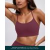 PAVOI ACTIVE Yoga Racerback Bras for Women – Buttery Soft Low Support Scoop Neck Y-Back Thin Strap Sports Bra – FlexFlow(Bordeaux)