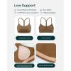 PAVOI ACTIVE Yoga Racerback Bras for Women – Buttery Soft Low Support Scoop Neck Y-Back Thin Strap Sports Bra – FlexFlow(Cafe)