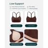 PAVOI ACTIVE Yoga Racerback Bras for Women – Buttery Soft Low Support Scoop Neck Y-Back Thin Strap Sports Bra – FlexFlow(Cocoa)