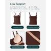 PAVOI ACTIVE Yoga Tank Top with Built in Bra for Women – Medium Support Shelf Bra Soft Workout Camisole Tops – FlexFlow(Cocoa)