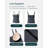 PAVOI ACTIVE Yoga Tank Top with Built in Bra for Women – Medium Support Shelf Bra Soft Workout Camisole Tops – FlexFlow(Thunder)