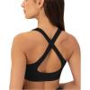 PAVOI ACTIVE Criss Cross Back High Impact Sports Bras for Women – High Support Scoop Neck Padded Workout Bra – FlexFlow(Black)