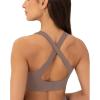 PAVOI ACTIVE Criss Cross Back High Impact Sports Bras for Women – High Support Scoop Neck Padded Workout Bra – FlexFlow(Teak)