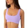 PAVOI ACTIVE Curve Hem Scoop Neck Sports Bra for Women – Medium Support Buttery Soft Low Cut Workout Yoga Bras – FlexFlow(Lilac)