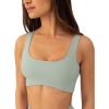 PAVOI ACTIVE Curve Hem Scoop Neck Sports Bra for Women – Medium Support Buttery Soft Low Cut Workout Yoga Bras – FlexFlow(Sage)