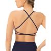 PAVOI ACTIVE Open Back Strappy Yoga Workout Bras for Women – Low Support Criss-Cross Sports Gym Bra Removable Pads – FlexFlow(Twilight)