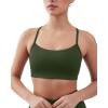 PAVOI ACTIVE Yoga Racerback Bras for Women – Buttery Soft Low Support Scoop Neck Y-Back Thin Strap Sports Bra – FlexFlow(Army)