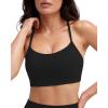 PAVOI ACTIVE Yoga Racerback Bras for Women – Buttery Soft Low Support Scoop Neck Y-Back Thin Strap Sports Bra – FlexFlow(Black)