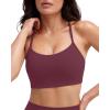 PAVOI ACTIVE Yoga Racerback Bras for Women – Buttery Soft Low Support Scoop Neck Y-Back Thin Strap Sports Bra – FlexFlow(Bordeaux)