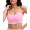 PAVOI ACTIVE Yoga Racerback Bras for Women – Buttery Soft Low Support Scoop Neck Y-Back Thin Strap Sports Bra – FlexFlow(Bubblegum)