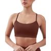 PAVOI ACTIVE Yoga Racerback Bras for Women – Buttery Soft Low Support Scoop Neck Y-Back Thin Strap Sports Bra – FlexFlow(Chocolate)