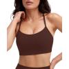 PAVOI ACTIVE Yoga Racerback Bras for Women – Buttery Soft Low Support Scoop Neck Y-Back Thin Strap Sports Bra – FlexFlow(Cocoa)