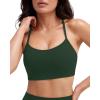 PAVOI ACTIVE Yoga Racerback Bras for Women – Buttery Soft Low Support Scoop Neck Y-Back Thin Strap Sports Bra – FlexFlow(Pine Green)
