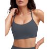 PAVOI ACTIVE Yoga Racerback Bras for Women – Buttery Soft Low Support Scoop Neck Y-Back Thin Strap Sports Bra – FlexFlow(Thunder)