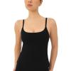 PAVOI ACTIVE Yoga Tank Top with Built in Bra for Women – Medium Support Shelf Bra Soft Workout Camisole Tops – FlexFlow(Black)