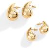 PAVOI 14K Gold Plated 925 Sterling Silver Post Teardrop Chunky Hoop Earrings – Lightweight Drop Earrings for Women – Designer Dupe(Yellow Gold)