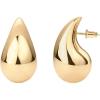 PAVOI 14K Gold Plated 925 Sterling Silver Post Teardrop Chunky Hoop Earrings – Lightweight Drop Earrings for Women – Designer Dupe(Yellow Gold)