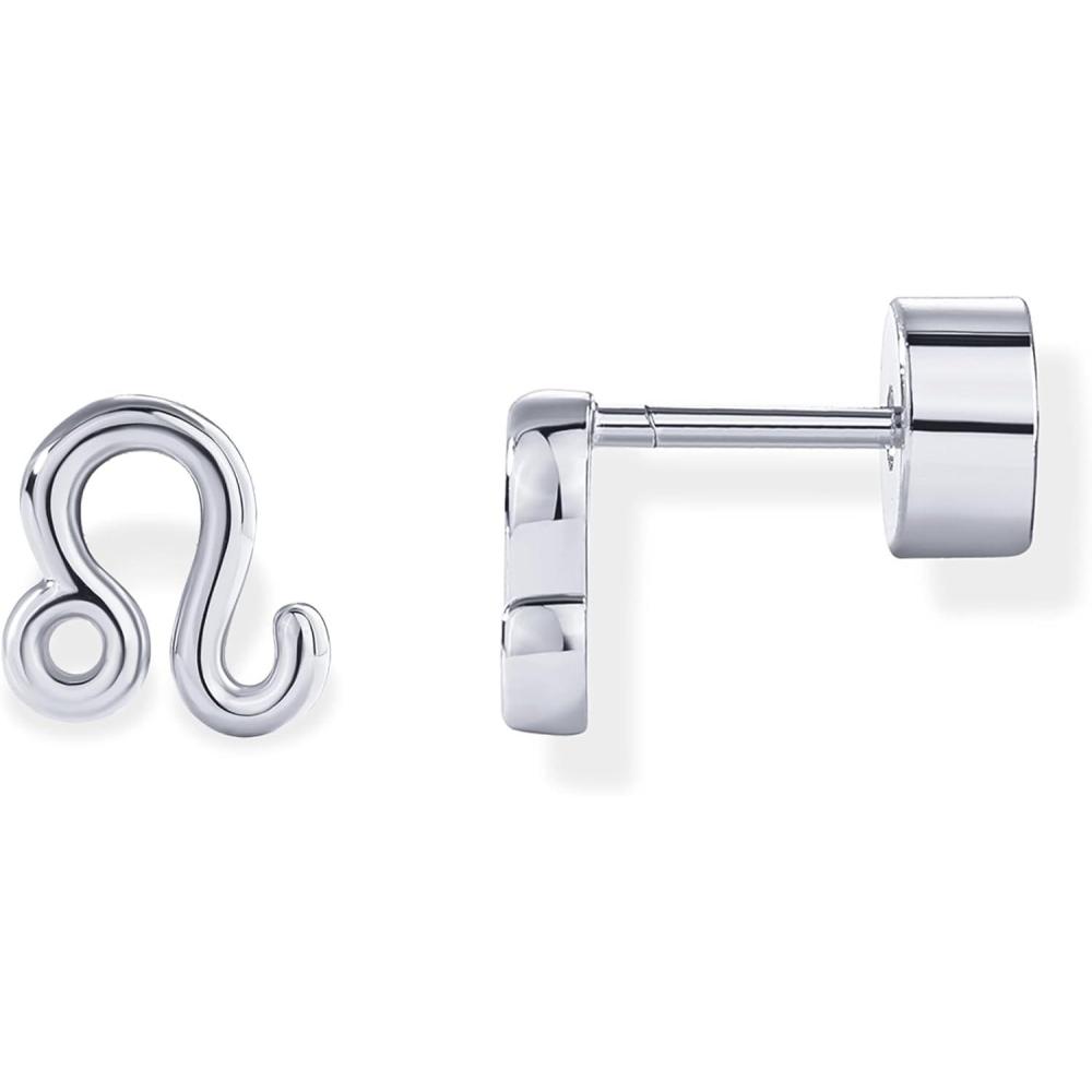 imagePAVOI 14K Gold Plated 925 Sterling Silver Posts Zodiac Sign Flat Back Earring Studs  Birthday Gift for Women  Astrology Earring PairLeo