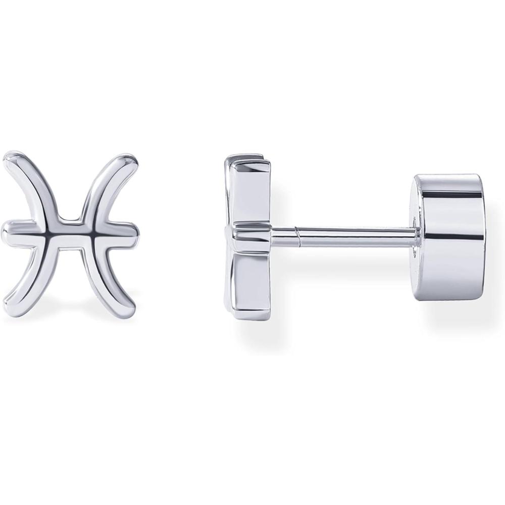 imagePAVOI 14K Gold Plated 925 Sterling Silver Posts Zodiac Sign Flat Back Earring Studs  Birthday Gift for Women  Astrology Earring PairPisces