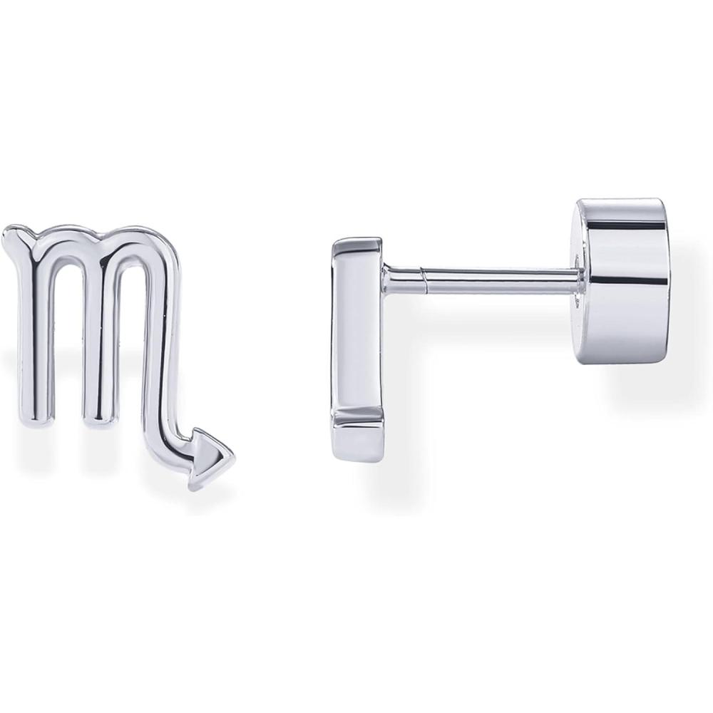 imagePAVOI 14K Gold Plated 925 Sterling Silver Posts Zodiac Sign Flat Back Earring Studs  Birthday Gift for Women  Astrology Earring PairScorpio