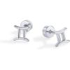 PAVOI 14K Gold Plated 925 Sterling Silver Posts Zodiac Sign Flat Back Earring Studs | Birthday Gift for Women | Astrology Earring Pair(Gemini)