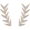 PAVOI 14K Gold Plated Cubic Zirconia Ear Crawler Earrings – Faux Diamond Arrow Ear Climber Fashion Earrings for Women(Rose Gold)