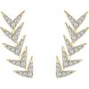 PAVOI 14K Gold Plated Cubic Zirconia Ear Crawler Earrings – Faux Diamond Arrow Ear Climber Fashion Earrings for Women(Yellow Gold)