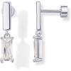 PAVOI 14K Gold Plated 925 Sterling Silver Posts Mini Bar Drop Dangle Flatback Earrings for Women | Dainty Helix Cartilage Piercing Jewelry | Baguette Bezel Marquise Pearl Cubic Zirconia Screwback Stud Earrings(Baguette)