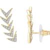 PAVOI 14K Gold Plated Cubic Zirconia Ear Crawler Earrings – Faux Diamond Arrow Ear Climber Fashion Earrings for Women(Yellow Gold)