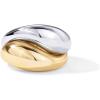 PAVOI 14K Gold Plated Mixed Metal Chunky Two Tone Wavy Dome Rings Pack for Women | Statement Ring Set