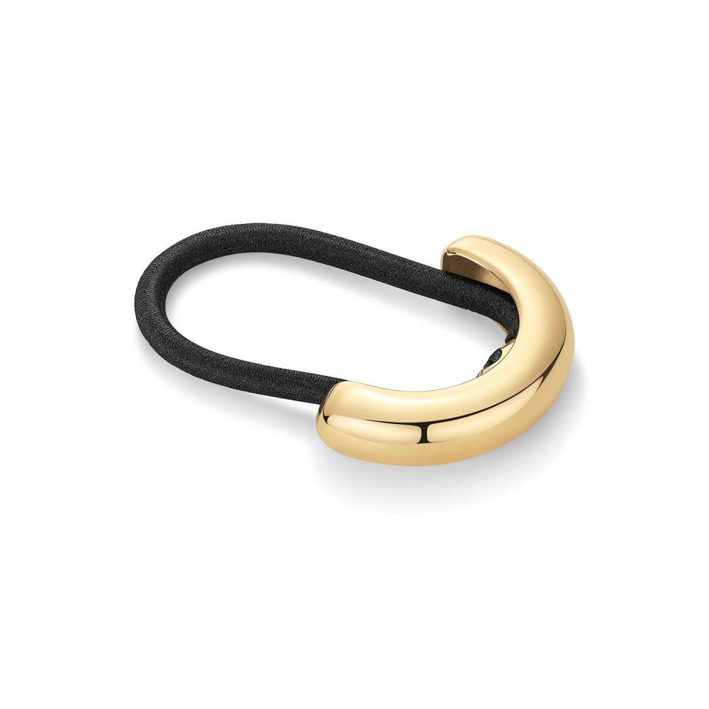 imagePAVOI 14K Yellow Gold Plated Arch Waterproof Chunky Metal Hair Band Ponytail Holders for Women Stainless Steel Statement Cuff Fashion Accessories Stretchy Gold Hair TiesArch Yellow Gold