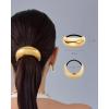 PAVOI 14K Yellow Gold Plated Arch Waterproof Chunky Metal Hair Band Ponytail Holders for Women – Stainless Steel Statement Cuff Fashion Accessories – Stretchy Gold Hair Ties(Chunky Yellow Gold)