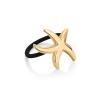 PAVOI 14K Yellow Gold Plated Arch Waterproof Chunky Metal Hair Band Ponytail Holders for Women – Stainless Steel Statement Cuff Fashion Accessories – Stretchy Gold Hair Ties(Starfish Yellow Gold)
