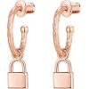 PAVOI 14K Gold Plated 925 Sterling Silver Post Huggie With Dangle | Small Hoop Earrings For Women | Trendy Dangle Hoop Earrings(Rose Gold)