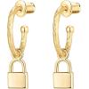 PAVOI 14K Gold Plated 925 Sterling Silver Post Huggie With Dangle | Small Hoop Earrings For Women | Trendy Dangle Hoop Earrings(Yellow Gold)