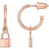 PAVOI 14K Gold Plated 925 Sterling Silver Post Huggie With Dangle | Small Hoop Earrings For Women | Trendy Dangle Hoop Earrings(Rose Gold)