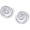 PAVOI 14K Gold Plated 925 Sterling Silver Posts Statement Spiral Stud Earrings for Women | Trendy Chunky Drop Earrings(White Gold)