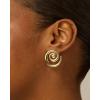 PAVOI 14K Gold Plated 925 Sterling Silver Posts Statement Spiral Stud Earrings for Women | Trendy Chunky Drop Earrings(White Gold)
