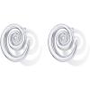 PAVOI 14K Gold Plated 925 Sterling Silver Posts Statement Spiral Stud Earrings for Women | Trendy Chunky Drop Earrings(White Gold)